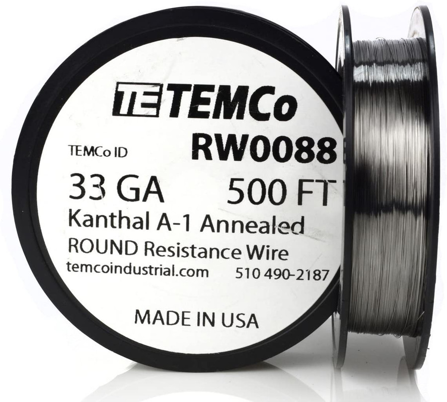 33 AWG 500 ft Kanthal A-1 round resistance wire.