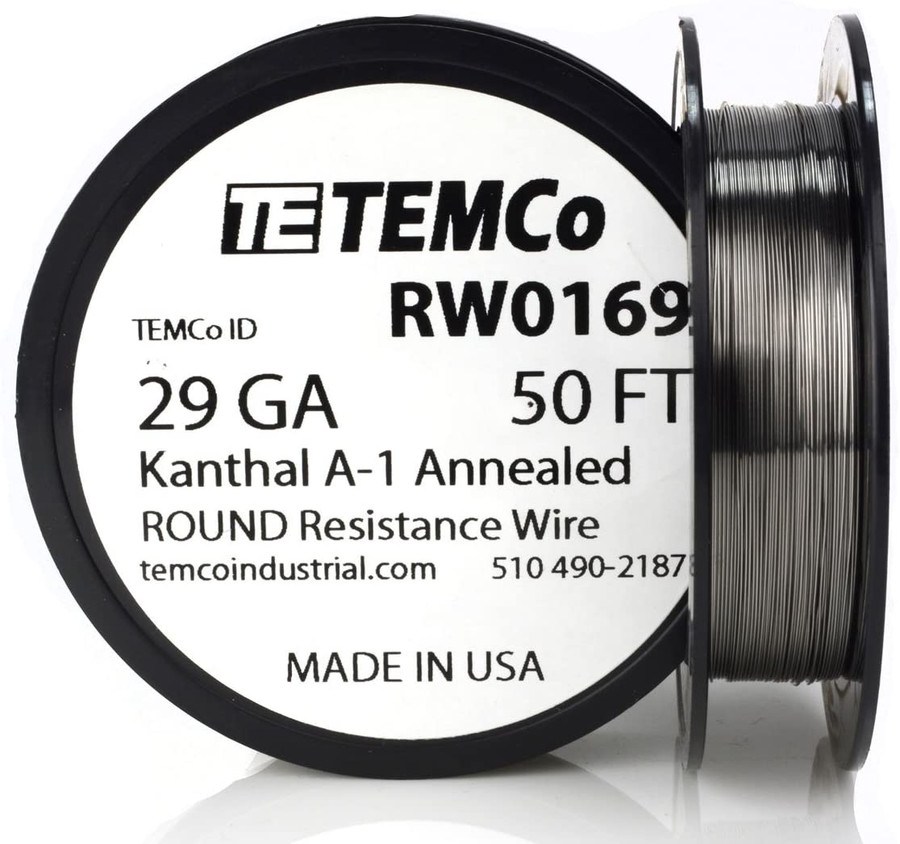 29 AWG 50 ft Kanthal A-1 round resistance wire.