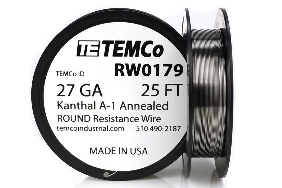 27 AWG 25 ft Kanthal A-1 round resistance wire.