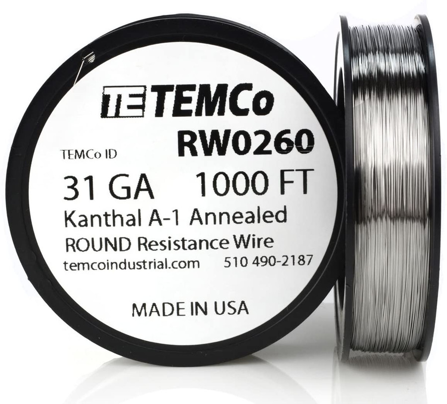 31 AWG 1000 ft Kanthal A-1 round resistance wire.