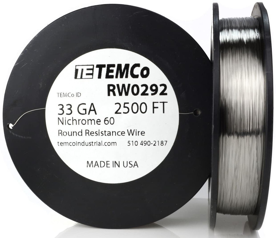 33 AWG 2500 ft Nichrome 60 resistance wire.