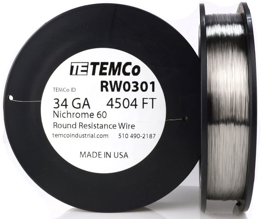 34 AWG 8 oz Nichrome 60 resistance wire.