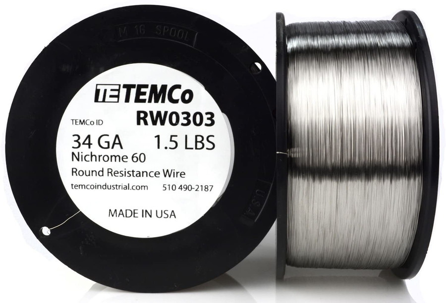 34 AWG 1.5 lb Nichrome 60 resistance wire.