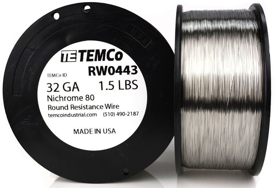 32 AWG 1.5 lb Nichrome 80 resistance wire.