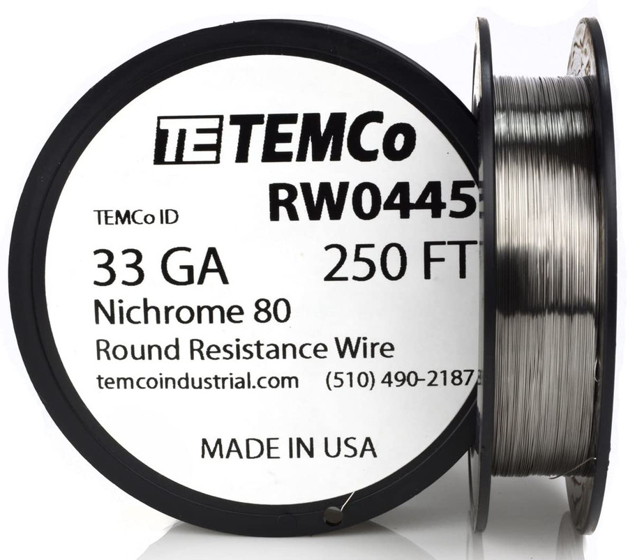33 AWG 250 ft Nichrome 80 resistance wire.