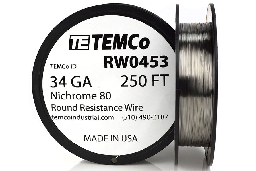 34 AWG 250 ft Nichrome 80 resistance wire.