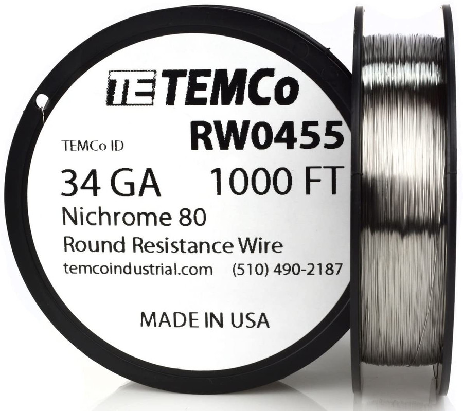 34 AWG 1000 ft Nichrome 80 resistance wire.