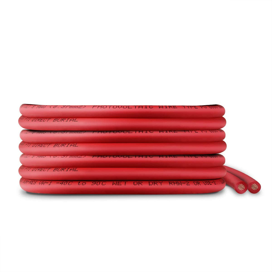 8 AWG Solar Panel Wire SW0076 - 60 ft - UL 4703 Power Cable Red - Made in USA