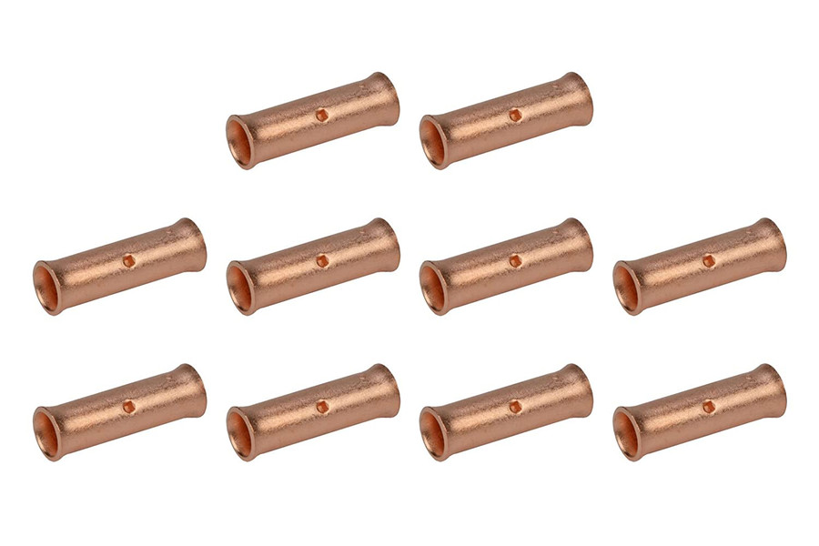 6 AWG Bare Copper Butt Splice Connector - 10 Pack