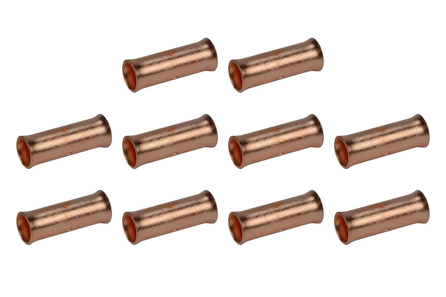 1 AWG Bare Copper Butt Splice Connector - 10 Pack