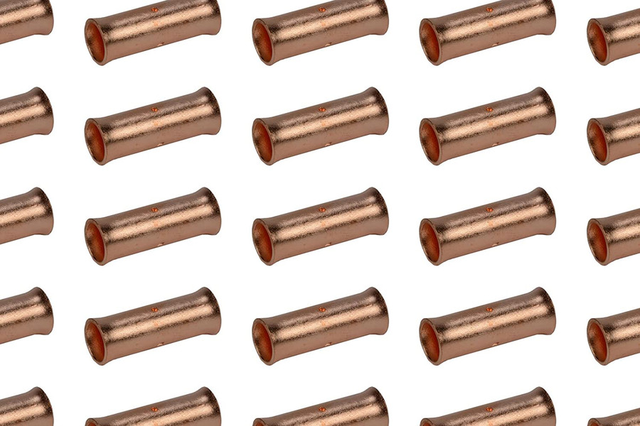 1 AWG Bare Copper Butt Splice Connector - 25 Pack