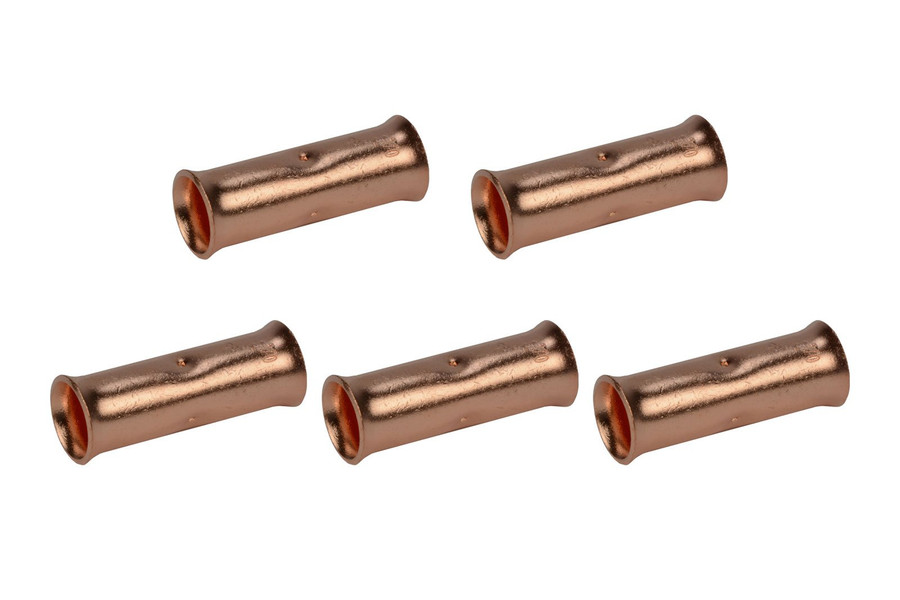 1/0 AWG Bare Copper Butt Splice Connector - 5 Pack