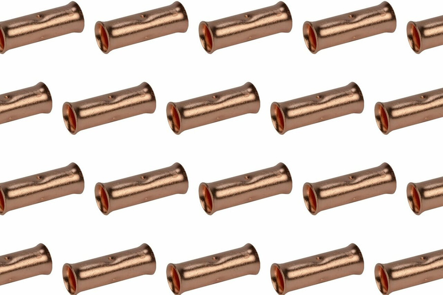 1/0 AWG Bare Copper Butt Splice Connector - 50 Pack