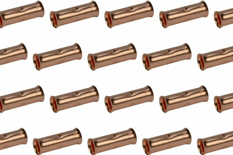 1/0 AWG Bare Copper Butt Splice Connector - 100 Pack