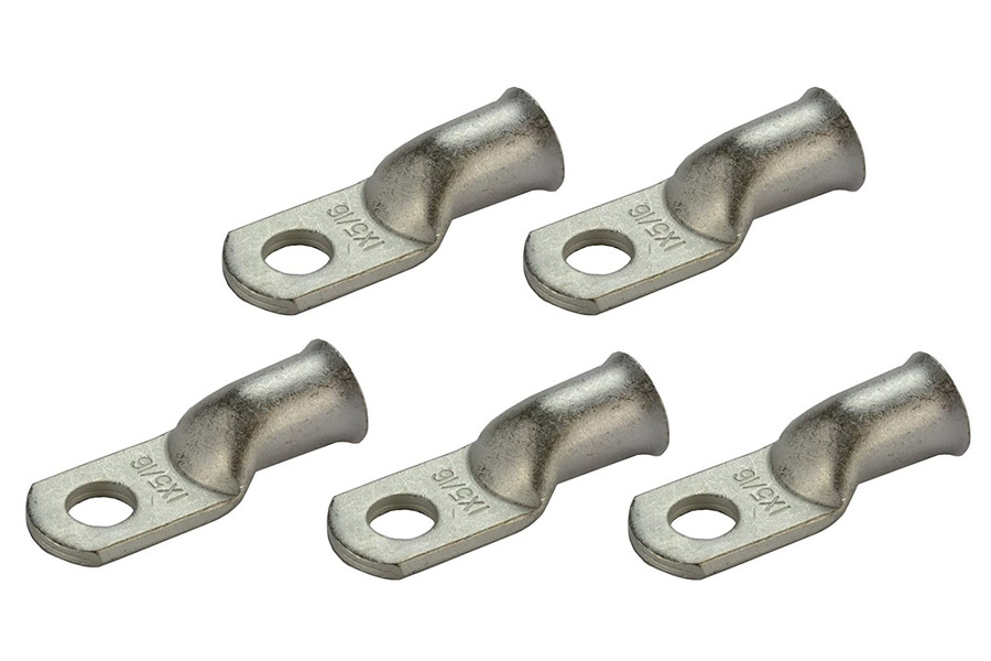 Tin Plated Copper Ring Terminal - 1 AWG, 5/16" Hole (5 Pack)