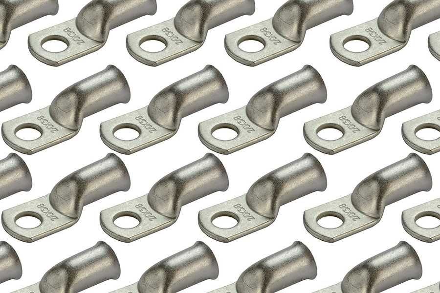 Tin Plated Copper Ring Terminal - 2/0 AWG, 3/8" Hole (25 Pack)