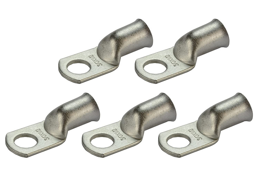 Tin Plated Copper Ring Terminal - 3/0 AWG, 1/2" Hole (5 Pack)