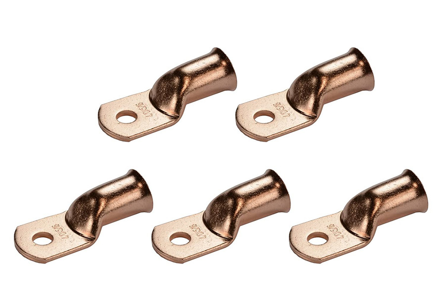 Bare Copper Ring Terminal - 4/0 AWG, 5/16" Hole (5 Pack)