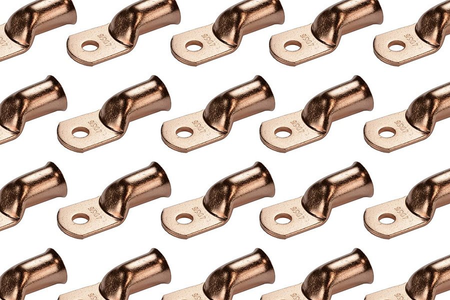 Bare Copper Ring Terminal - 4/0 AWG, 5/16" Hole (25 Pack)