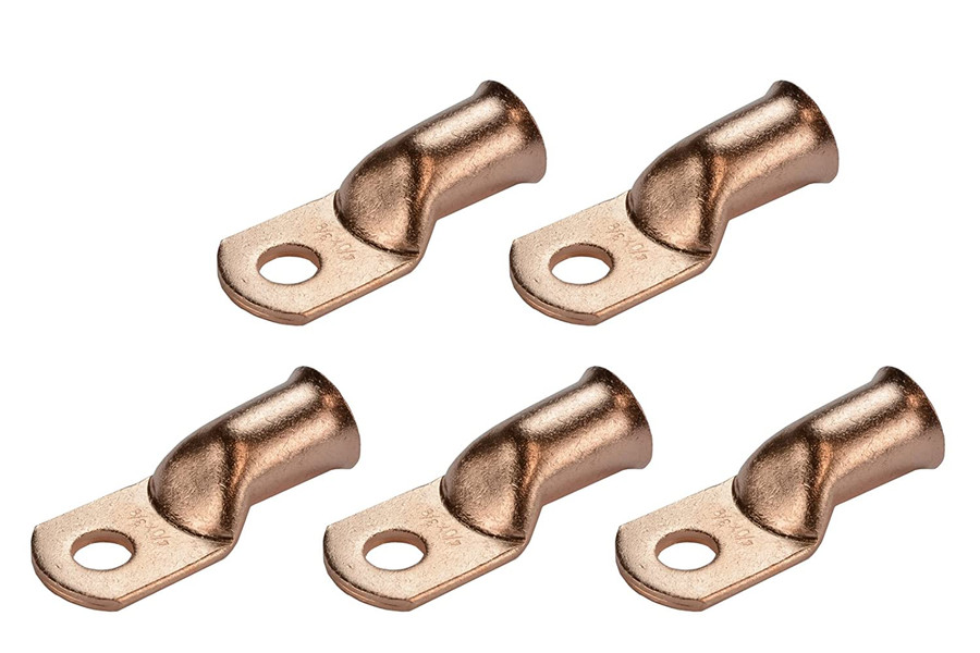 Bare Copper Ring Terminal - 4/0 AWG, 3/8" Hole (5 Pack)