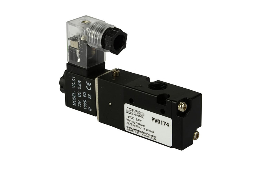 3 Port 3 Way 2 Position 12V DC Solenoid Pneumatic Air Pilot Valve