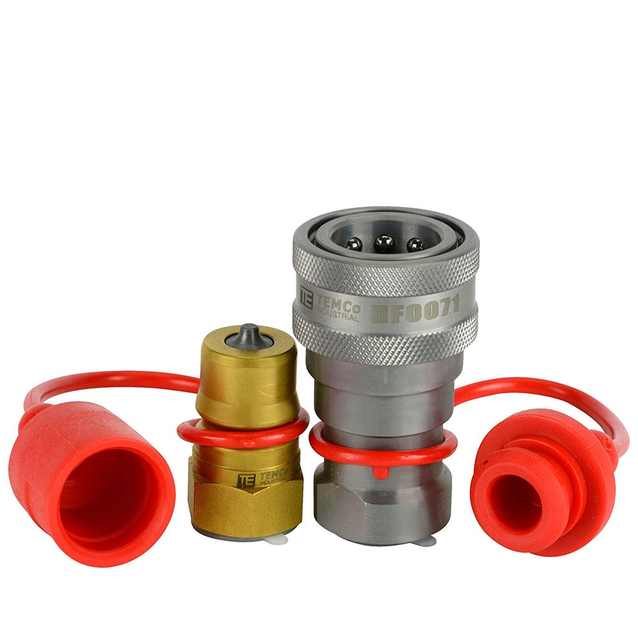 (HF0070 + HF0071) 1/2" Female NPT Thread 1/2" Body Pair Hydraulic Coupler ISO 7241B Poppet ValveQuick Connect