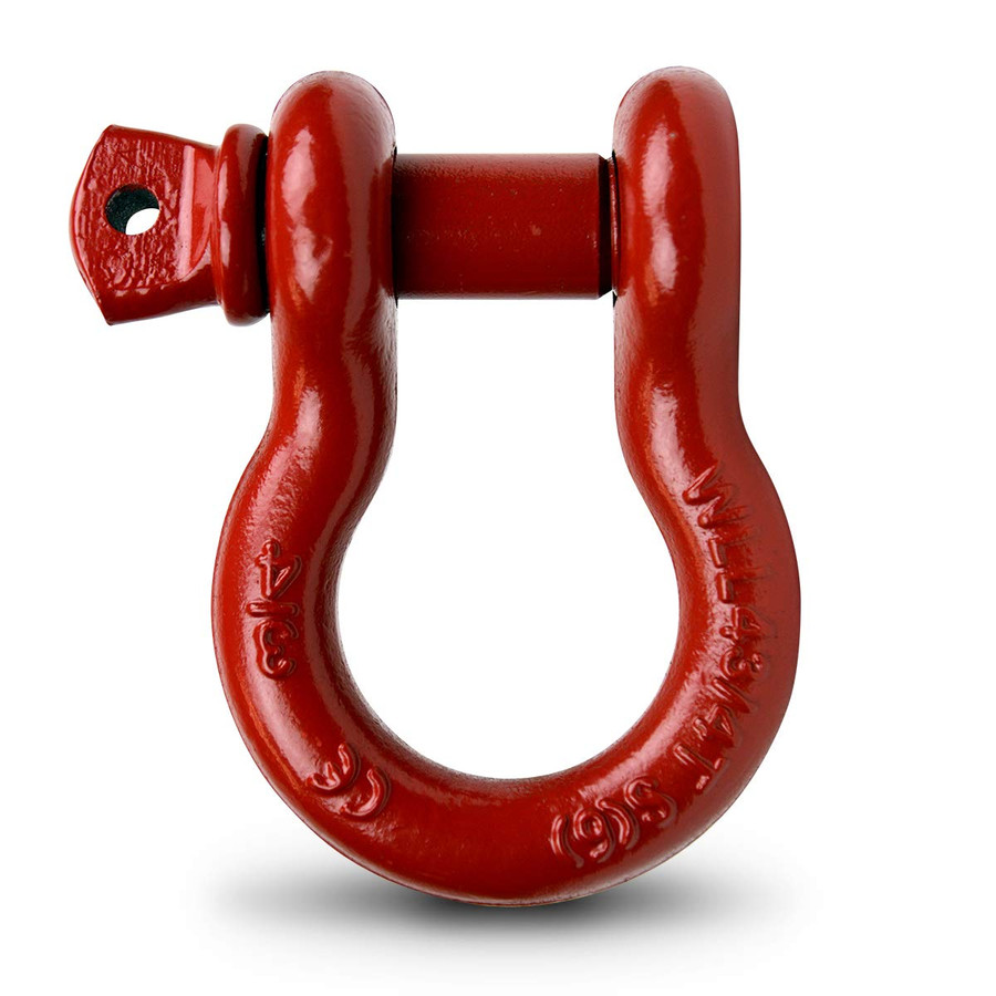 RED _Ó 4 Ton D Ring Shackle (1 Pack) Screw Pin Clevis (Pin Diameter: 0.87)