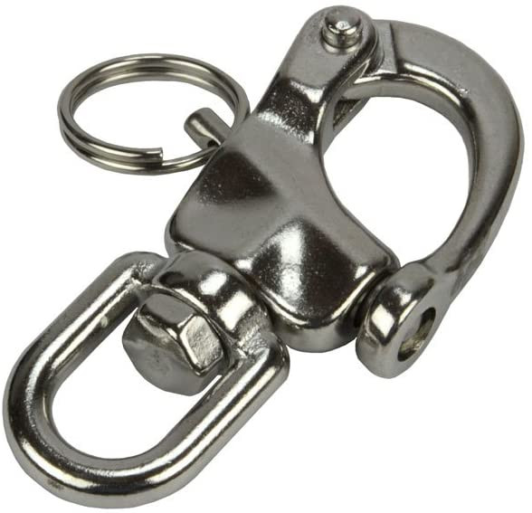 3-1/2" Eye Swivel Snap Shackle 316 Stainless Steel for Sailboat Spinnaker Halyard