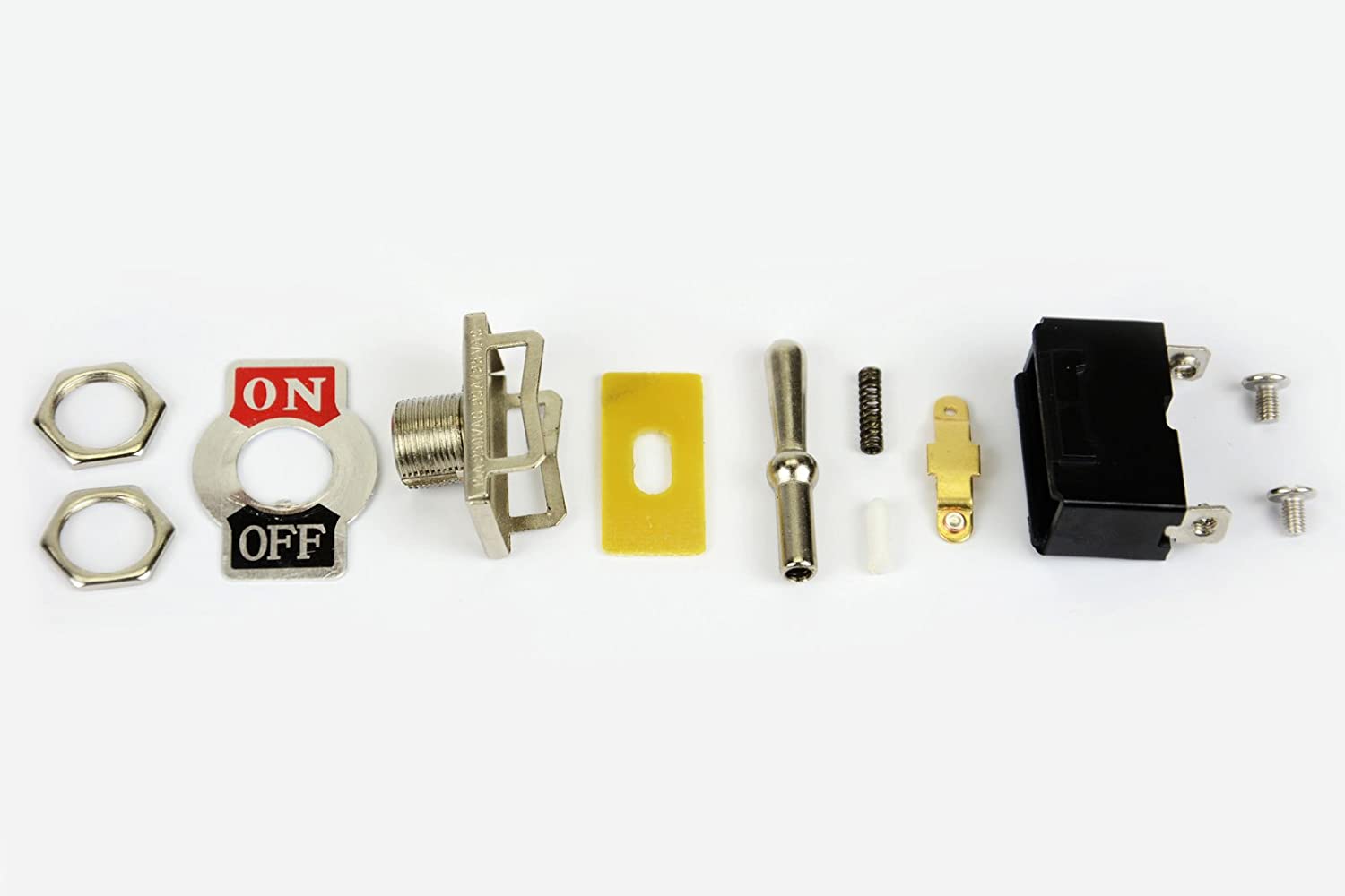 Aexit SPDT Toggle Switch 2-Pack - ON/OFF 2 Position Latching Switch, 250V/4A 125V/8A, 2 Terminals