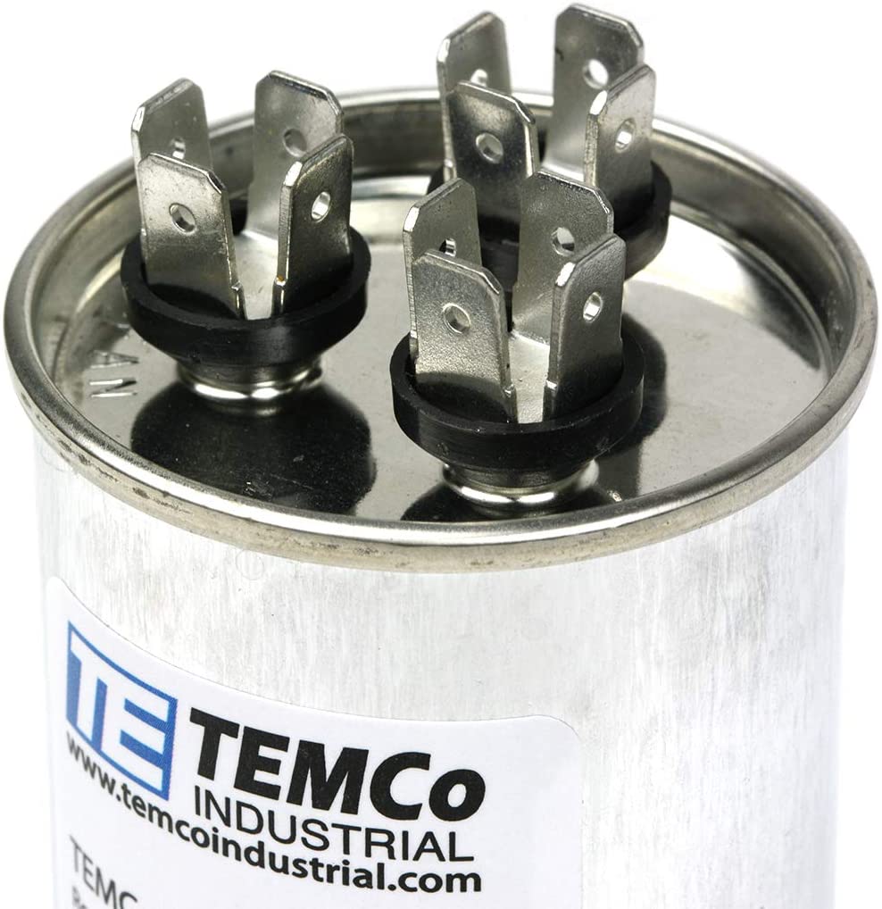 TEMCo 35+5 uF Dual Run Capacitor CBB65, 35/5 MFD, 370-440V