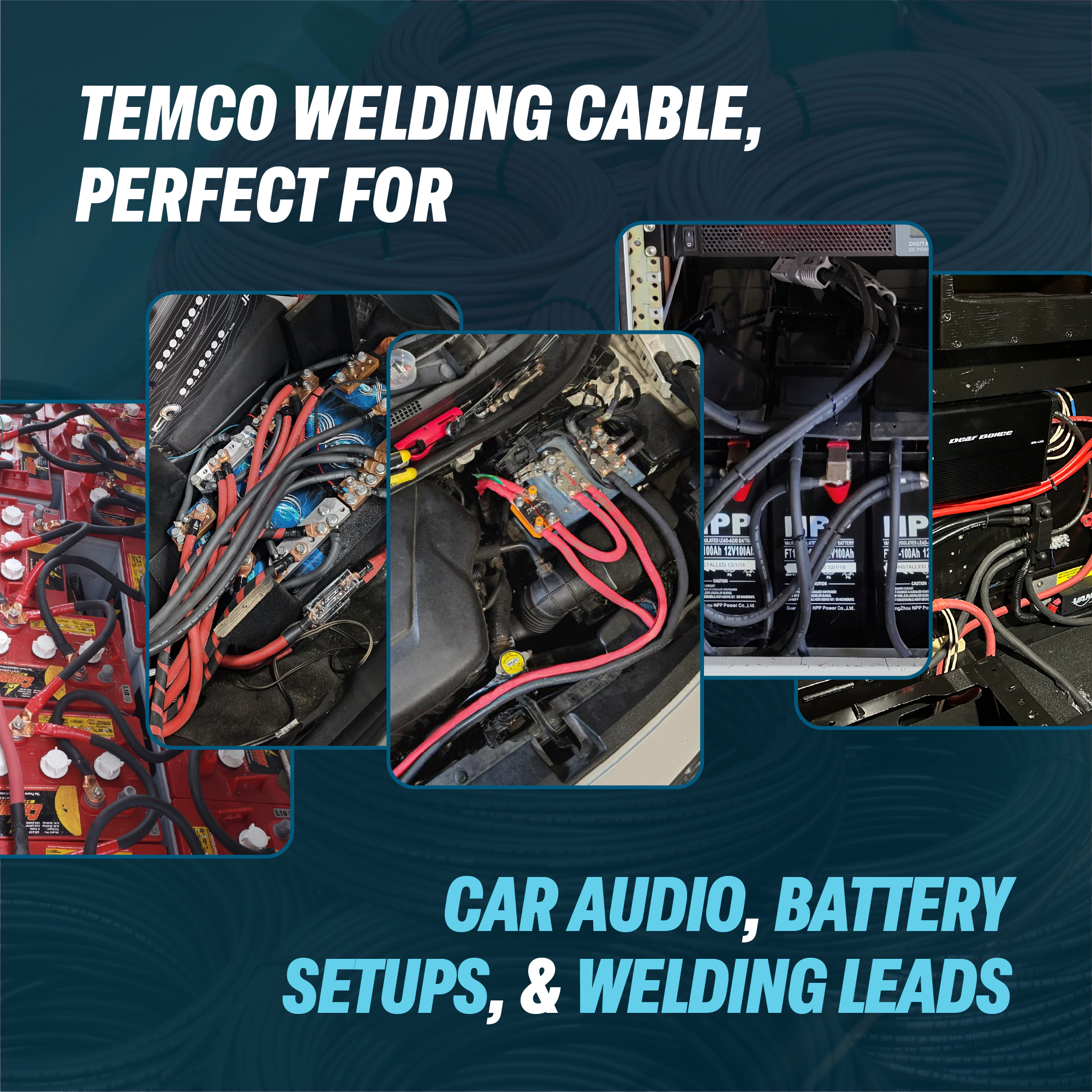 4/0 Battery Cable 4/0 AWG Welding Cable - 100% Copper Flex-A-Prene (100ft Black, 600V) Welding Wire
