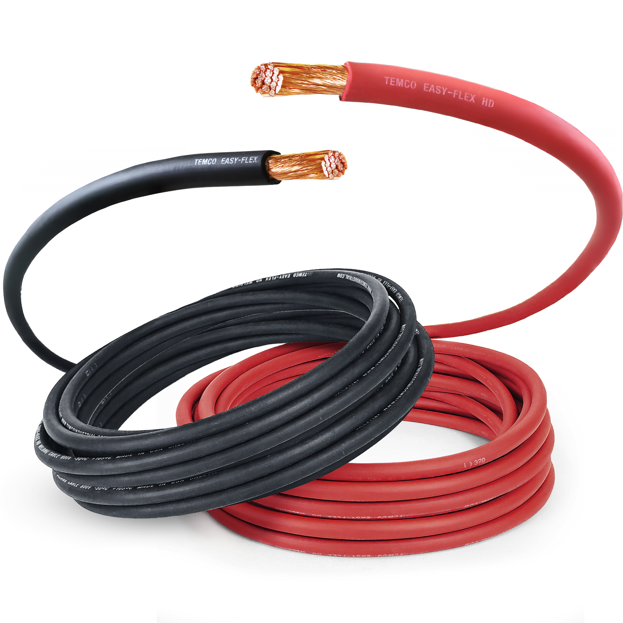 TEMCo 4/0 Gauge AWG Welding Cable - 15 Ft Black + 15 Ft Red, Flexible Copper (USA Made)