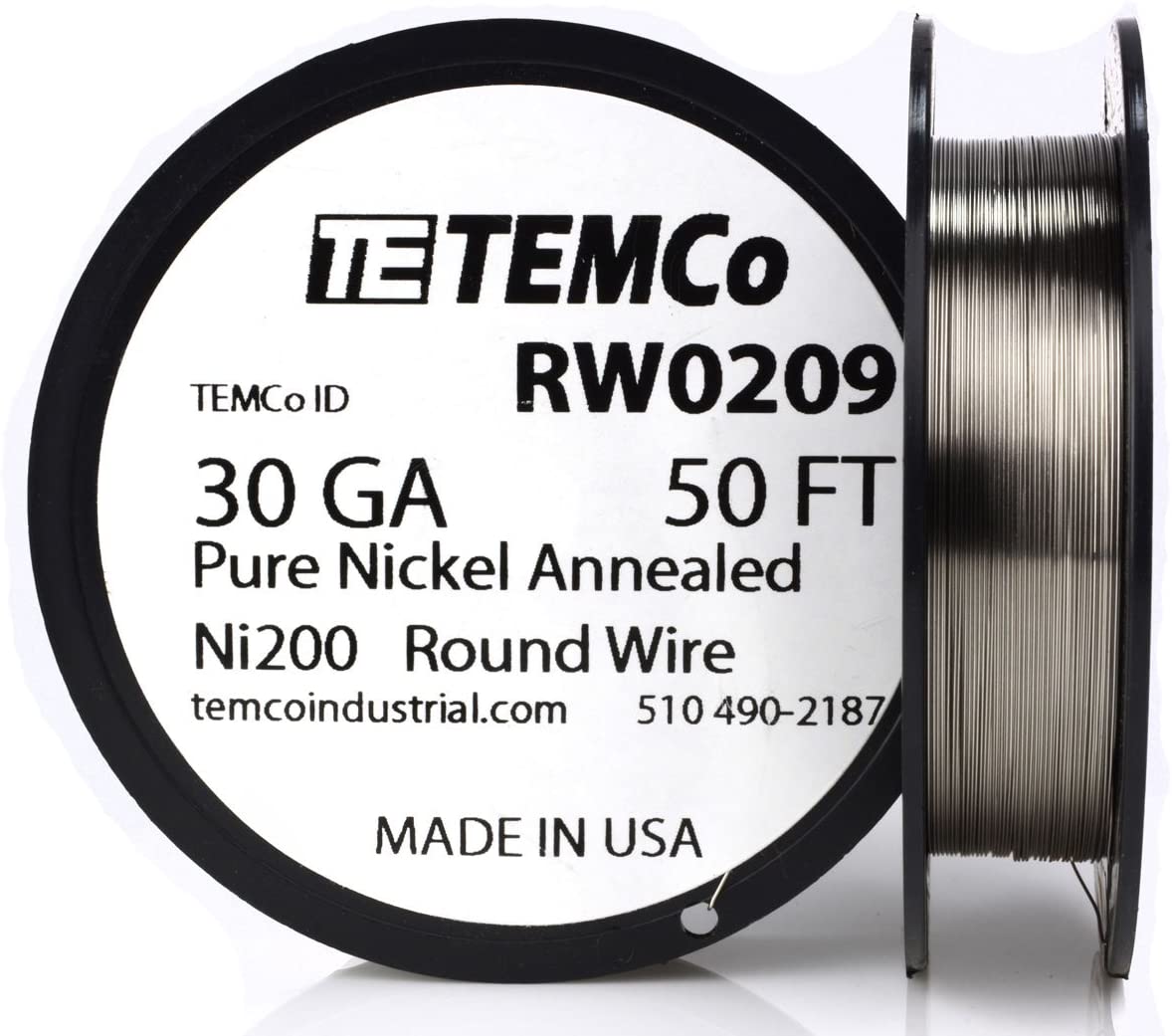 Pure Nickel Wire 30 AWG RW0209 - 50 Ft 0.24112 oz Nickel 200 Ni200