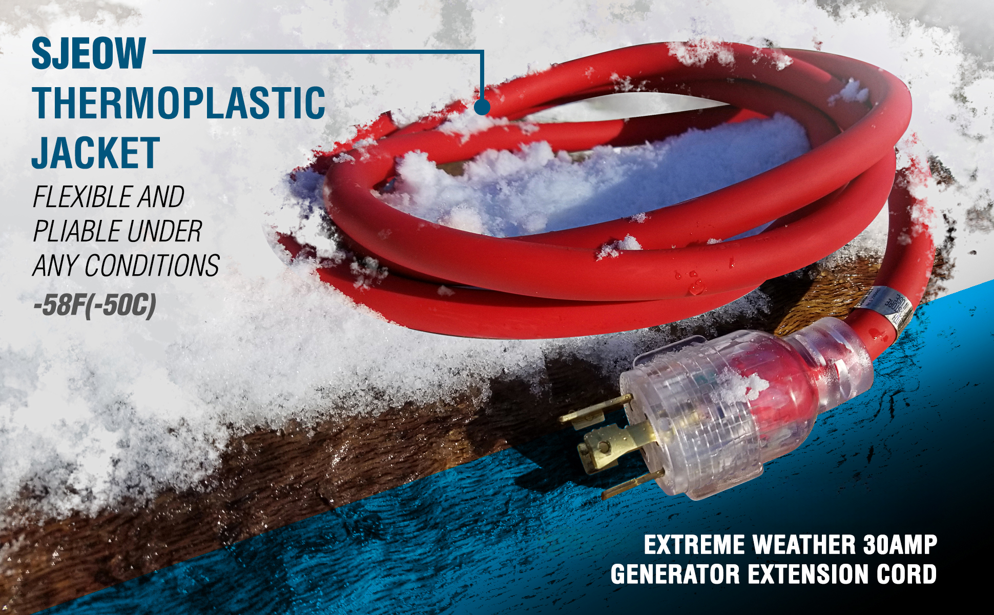 EP 50 Ft Outdoor Extension Cord, 12/3 SJTW Heavy Duty Extension Cable