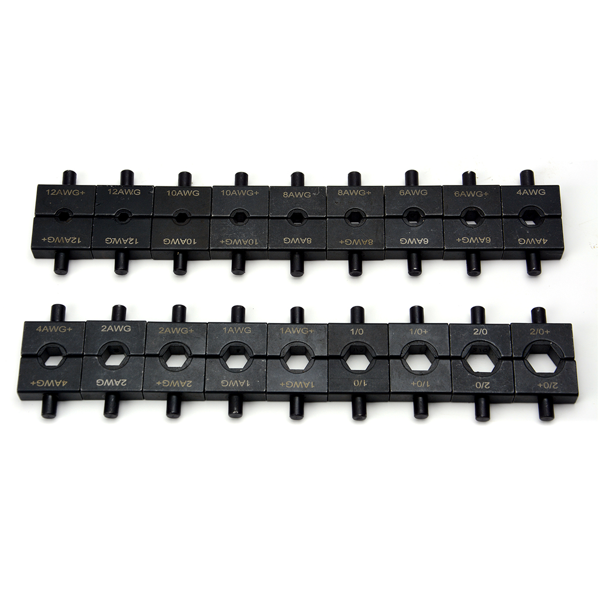 TEMCo TH0416 18-Pair Die Set for the TH0006 Hydraulic Cable Lug