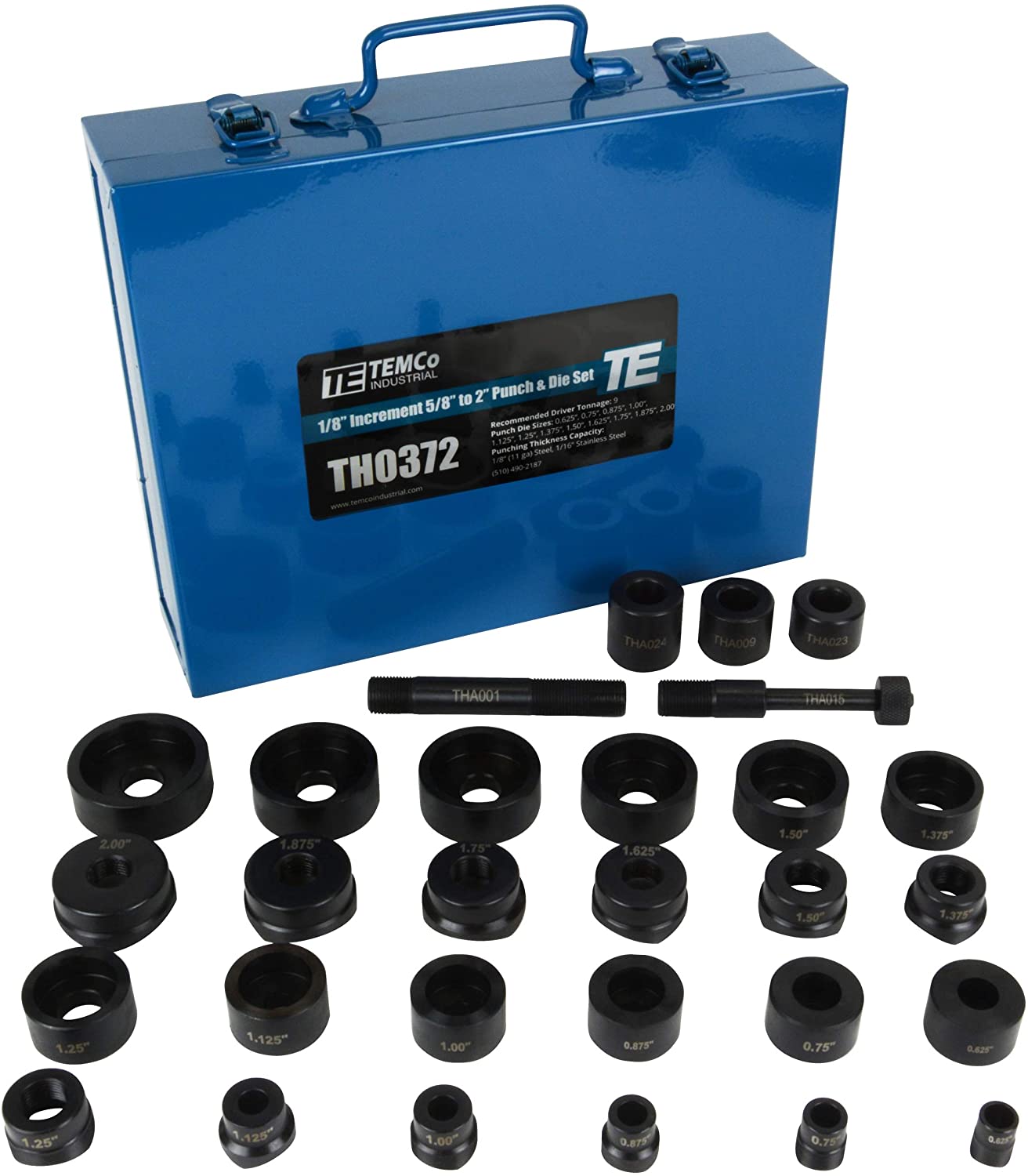 ノエル No.4008 No.5000 Punch & Die Set, Non-Conduit 5/8 3/4 7/8 1 1.125 1.25 1.375