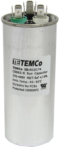【別倉庫からの配送】 TEMCo 40+7.5 uF Dual Run Capacitor CBB65, 40/7.5 MFD, 370 ぬいぐるみ