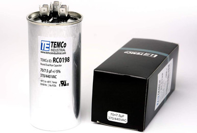【R&B】Coacoa TEMCo 70+7.5 uF Dual Run Capacitor CBB65, 70/7.5 MFD, 370