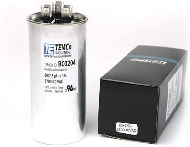 80 7.5 UF MFD X 370 / 440 VAC Motor Run Capacitor AmRad USA2223B - Made In USA - Foto 4