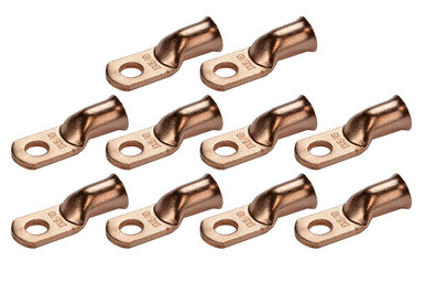 Heavy-Duty Uninsulated Copper Ring Terminals For Battery Cables & Welding Connectors