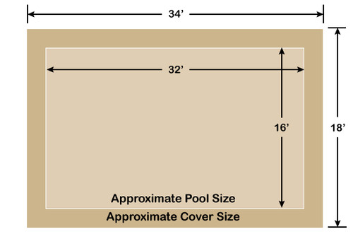 16' x 32' Rectangle Ultra-Loc III Solid Tan In-Ground Pool Safety Cover