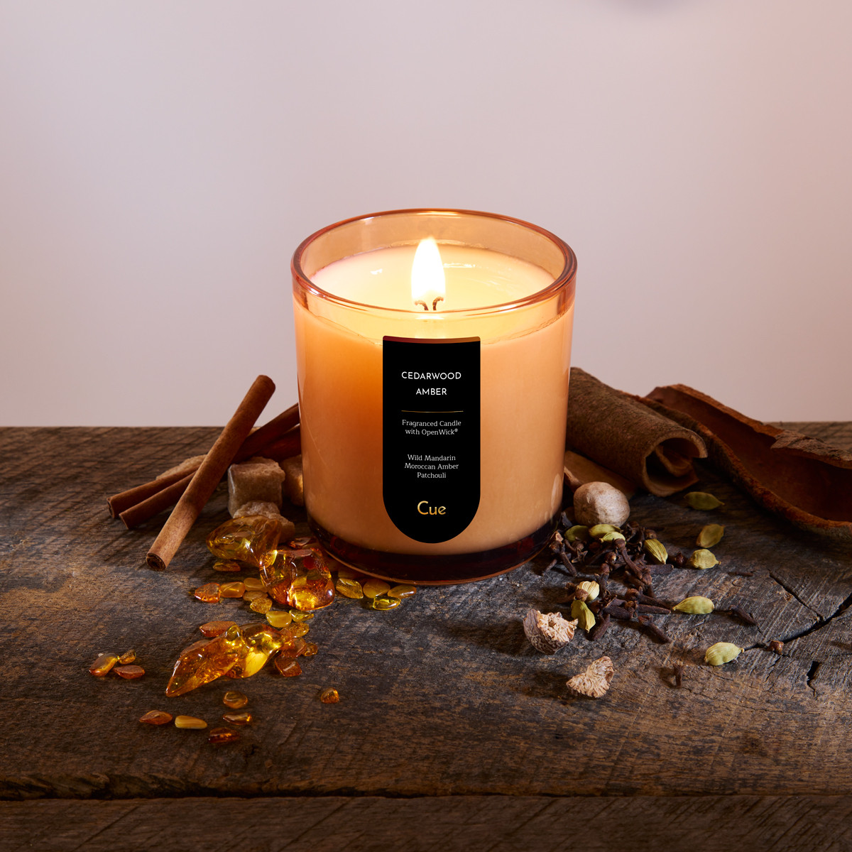 Cedarwood Amber 12oz Candle | Amber - Cue