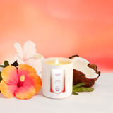 Coconut Hibiscus 12oz Candle | White