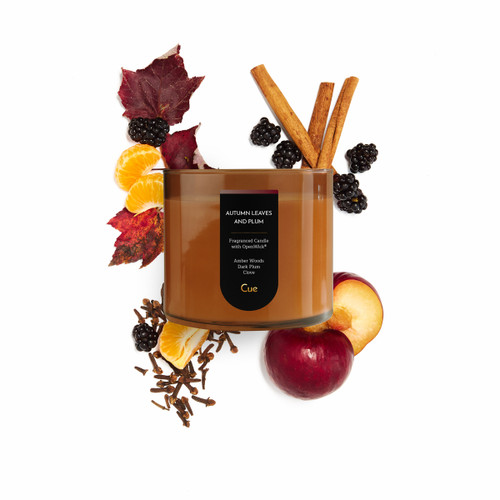 Autumn Leaves and Plum Candle