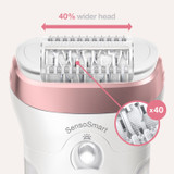 Epilator, Silk·épil 9, Rose Gold with 4 extras including shaver head and trimmer cap, SES 9-720