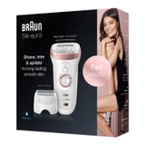 Epilator, Silk·épil 9, Rose Gold with 4 extras including shaver head and trimmer cap, SES 9-720