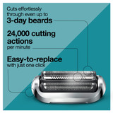 Braun Electric Shaver Head Replacement Part 74s Silver, Compatible with Series 7 Electric Razors for Men