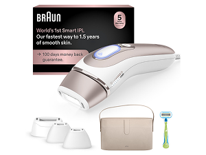 Braun Smart IPL Skin i·expert, at Home Hair Removal, Vanity Case, Venus Razor, 4 Heads, PL7387