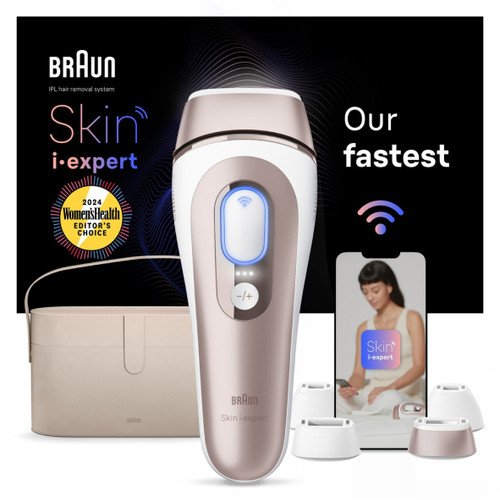 Braun Smart IPL Skin i·expert, at Home Hair Removal, Vanity Case, Venus Razor, 4 Heads, PL7387