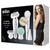 Epilator, Silk-épil 9 Flex, Beauty Set, White/Gold with 8 extras including body massage pad attachment and FaceSpa device, wet and dry usage, SES 9300 3D
